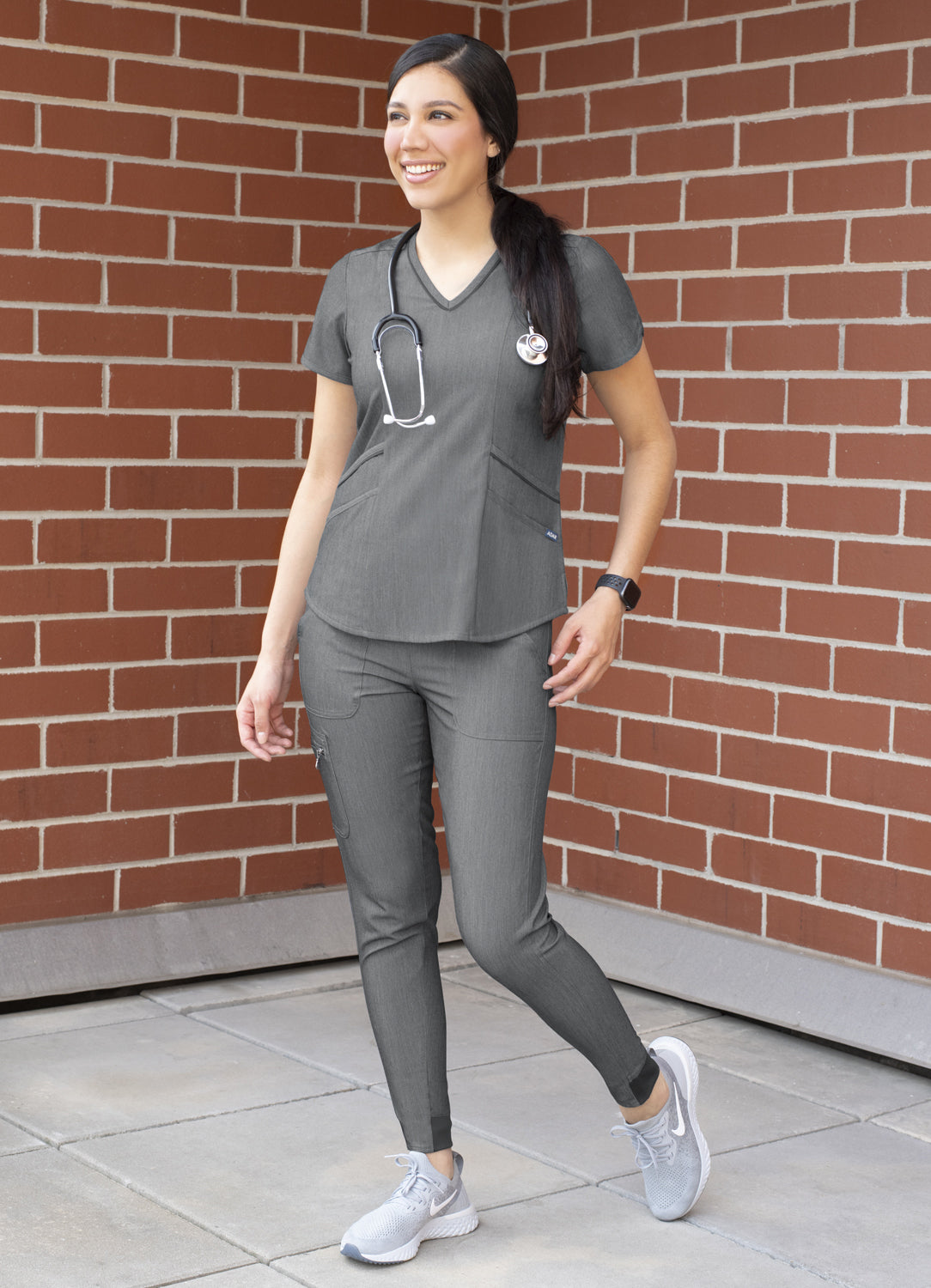 Adar Pro Heather Women's Modern Athletic Jogger Scrub Set XXS-XL