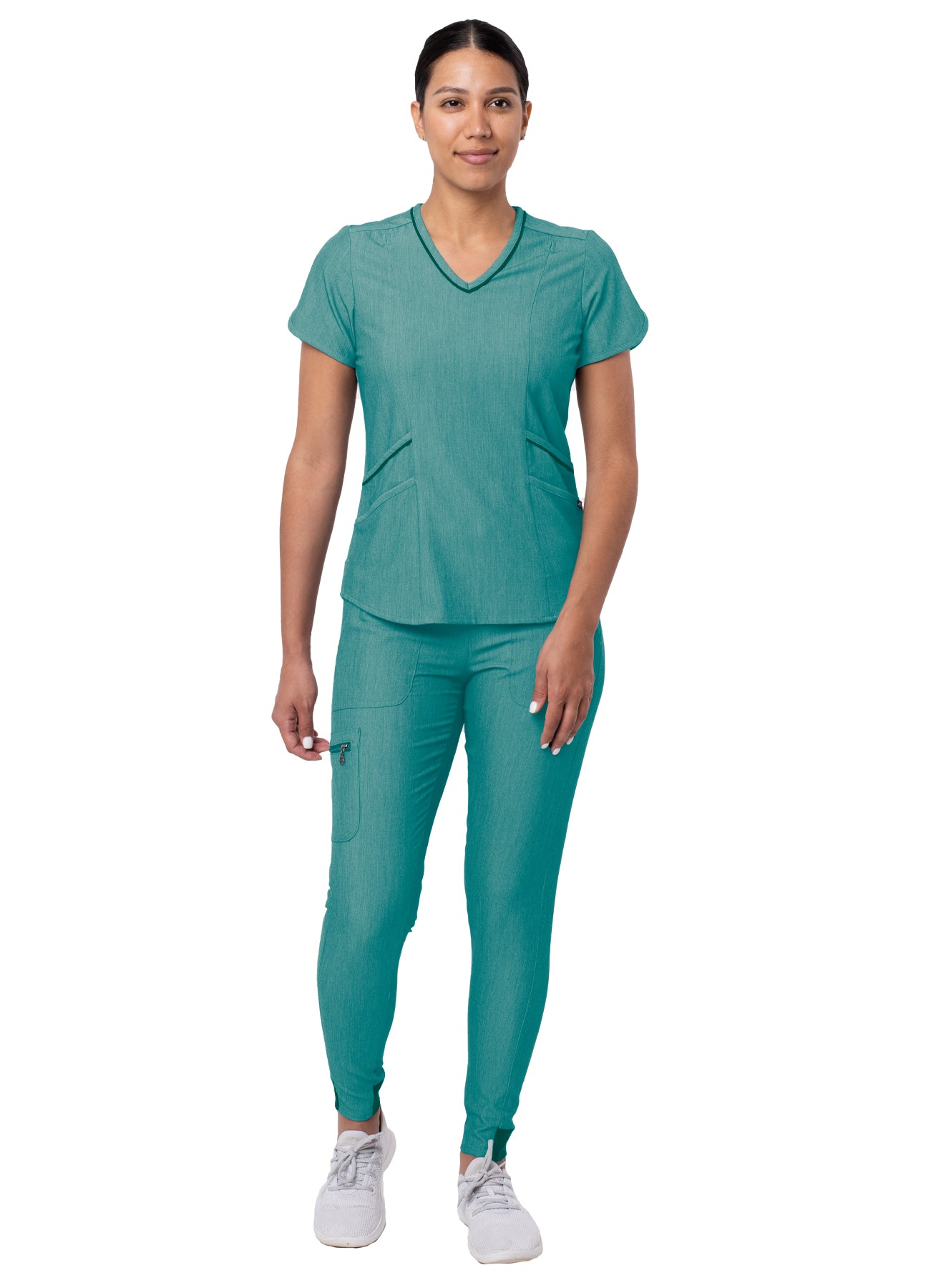 Adar Pro Heather Women's Modern Athletic Jogger Scrub Set XXS-XL