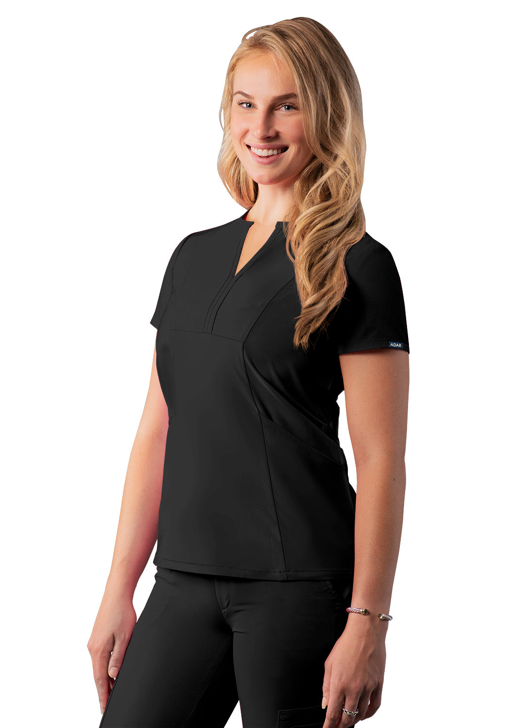 Adar Addition Women's Scrub Top with a Notched V-Neck (2X-3X)