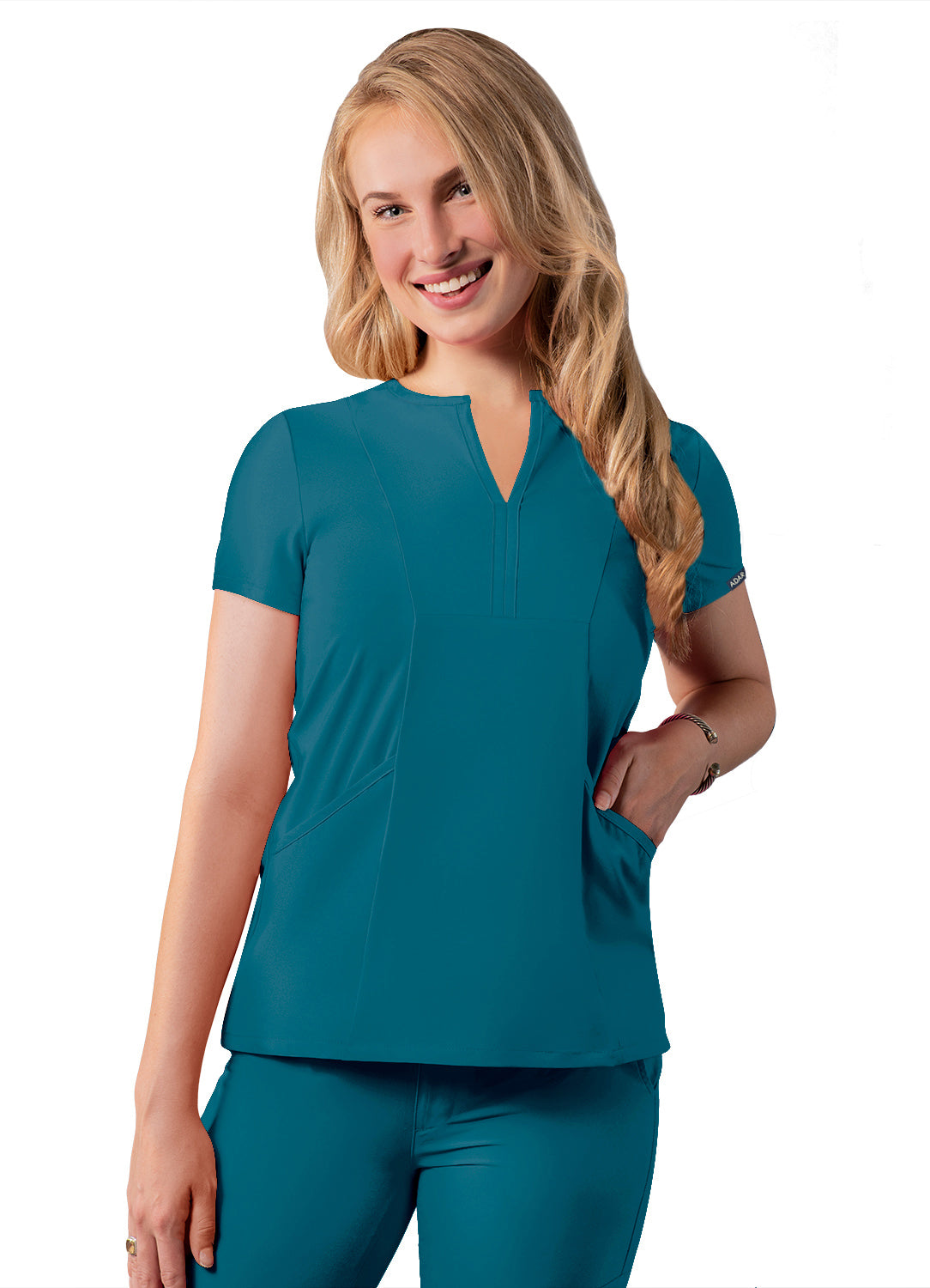 Adar Addition Women's Scrub Top with a Notched V-Neck