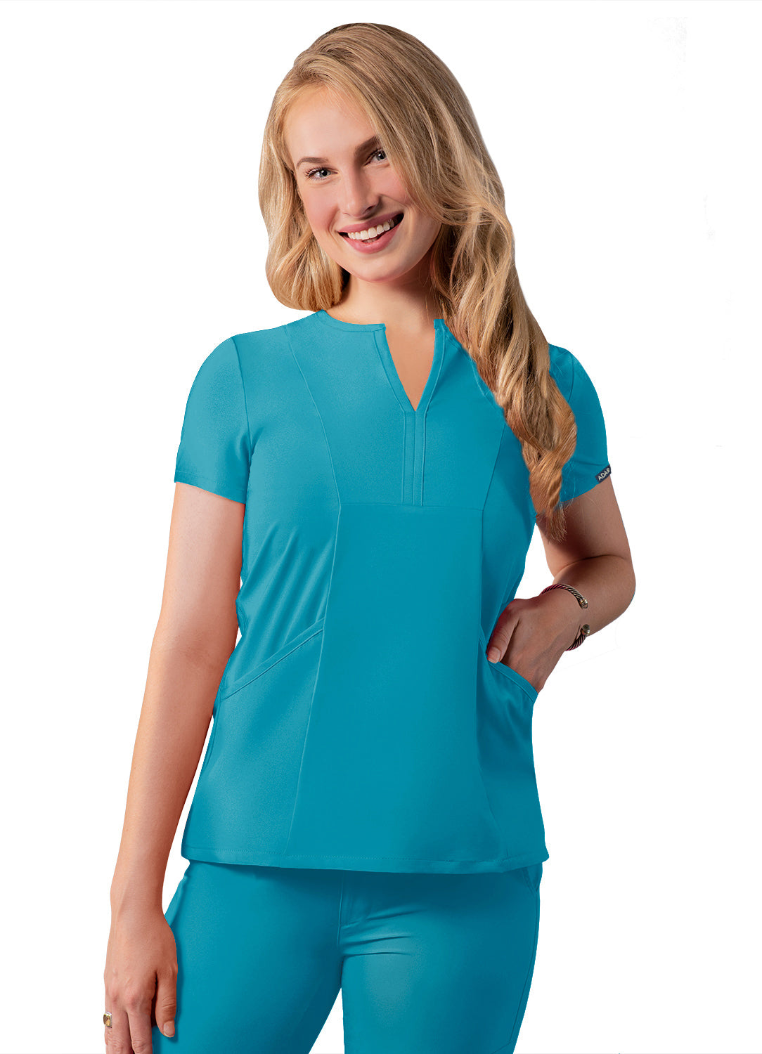 Adar Addition Women's Scrub Top with a Notched V-Neck