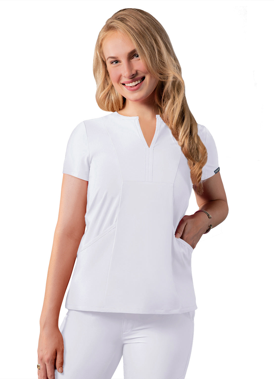 Adar Addition Women's Scrub Top with a Notched V-Neck