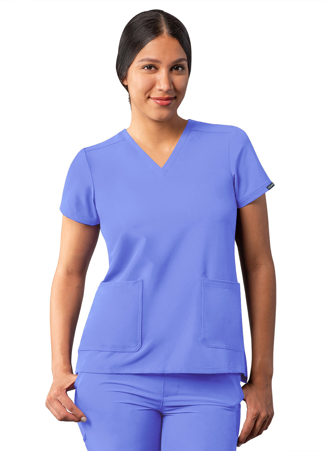 Adar Addition Women's Modern V-Neck Scrub Top  (2X-3X)