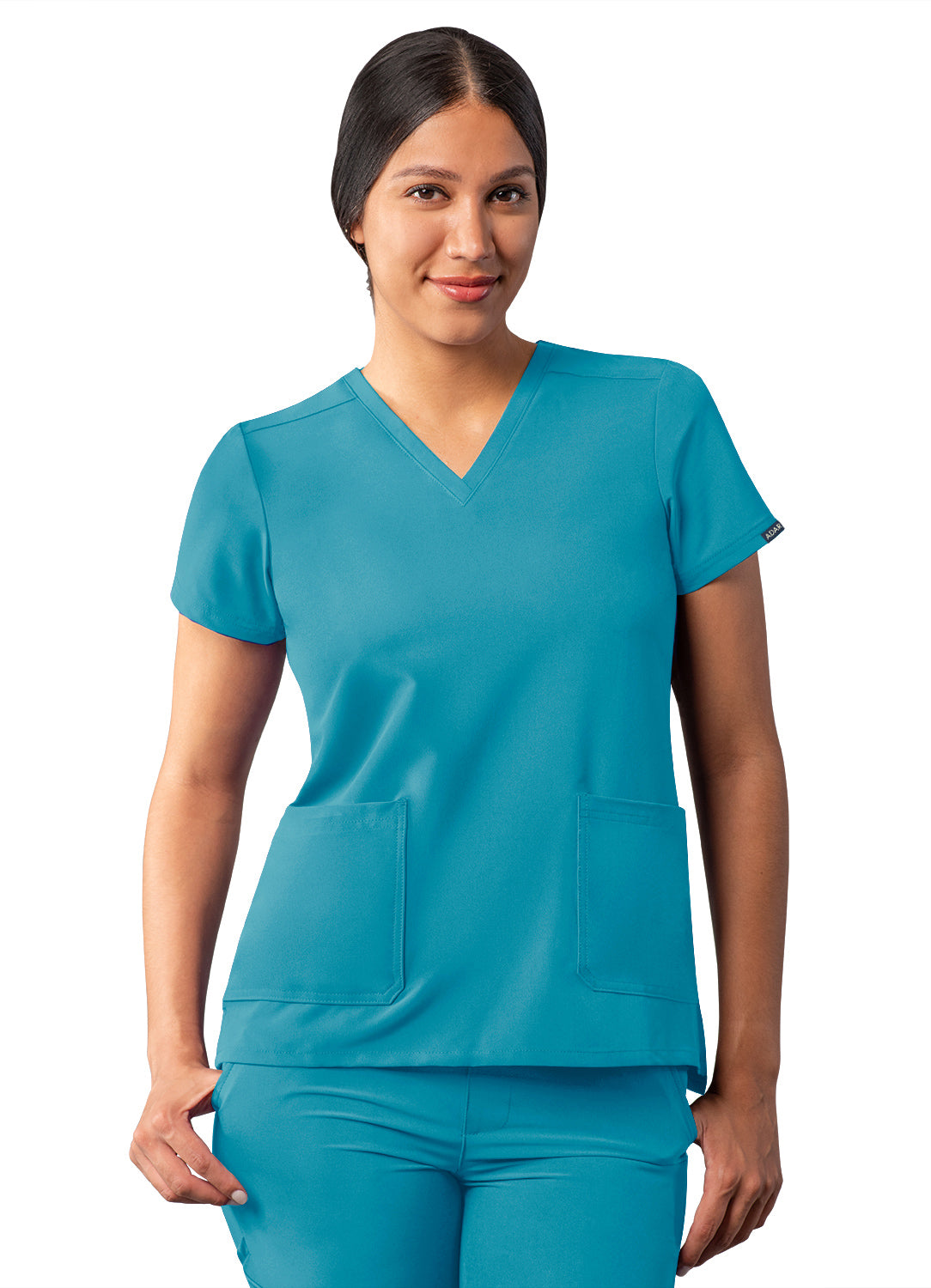 Adar Addition Women's Modern V-Neck Scrub Top  (2X-3X)