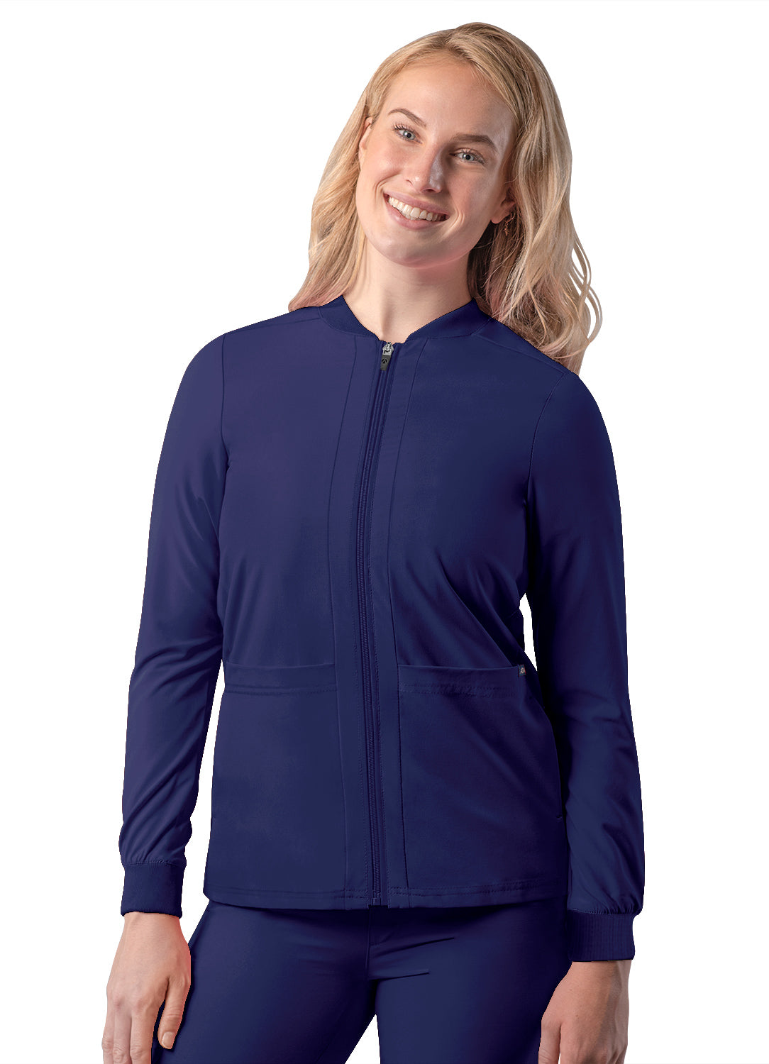 Adar Addition Women's Bomber Scrub Jacket with Zipper (2X-3X)