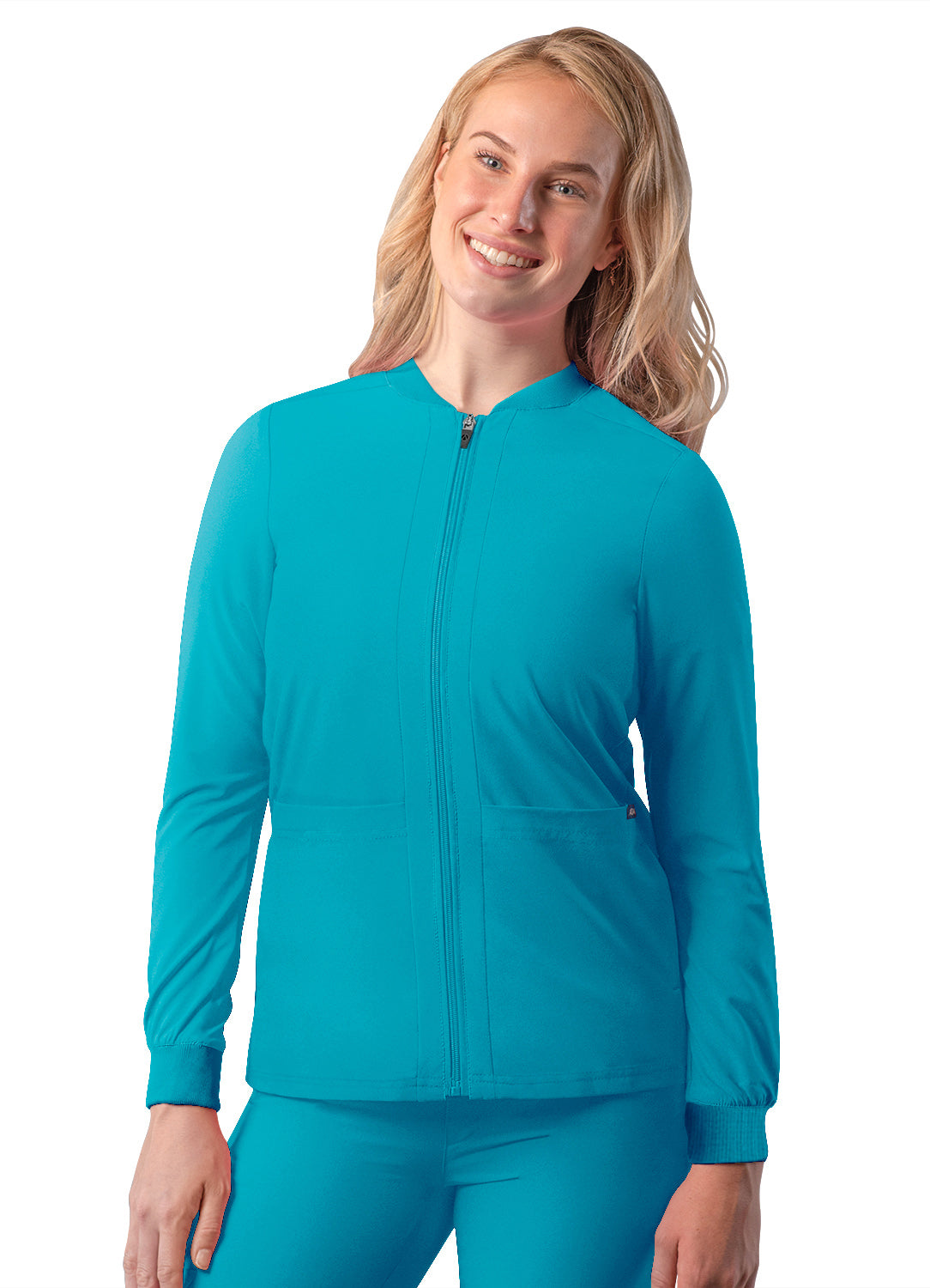 Adar Addition Women's Bomber Scrub Jacket with Zipper (2X-3X)